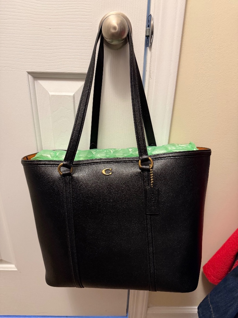 Coach Pebbled Leather Legacy Tote - Black